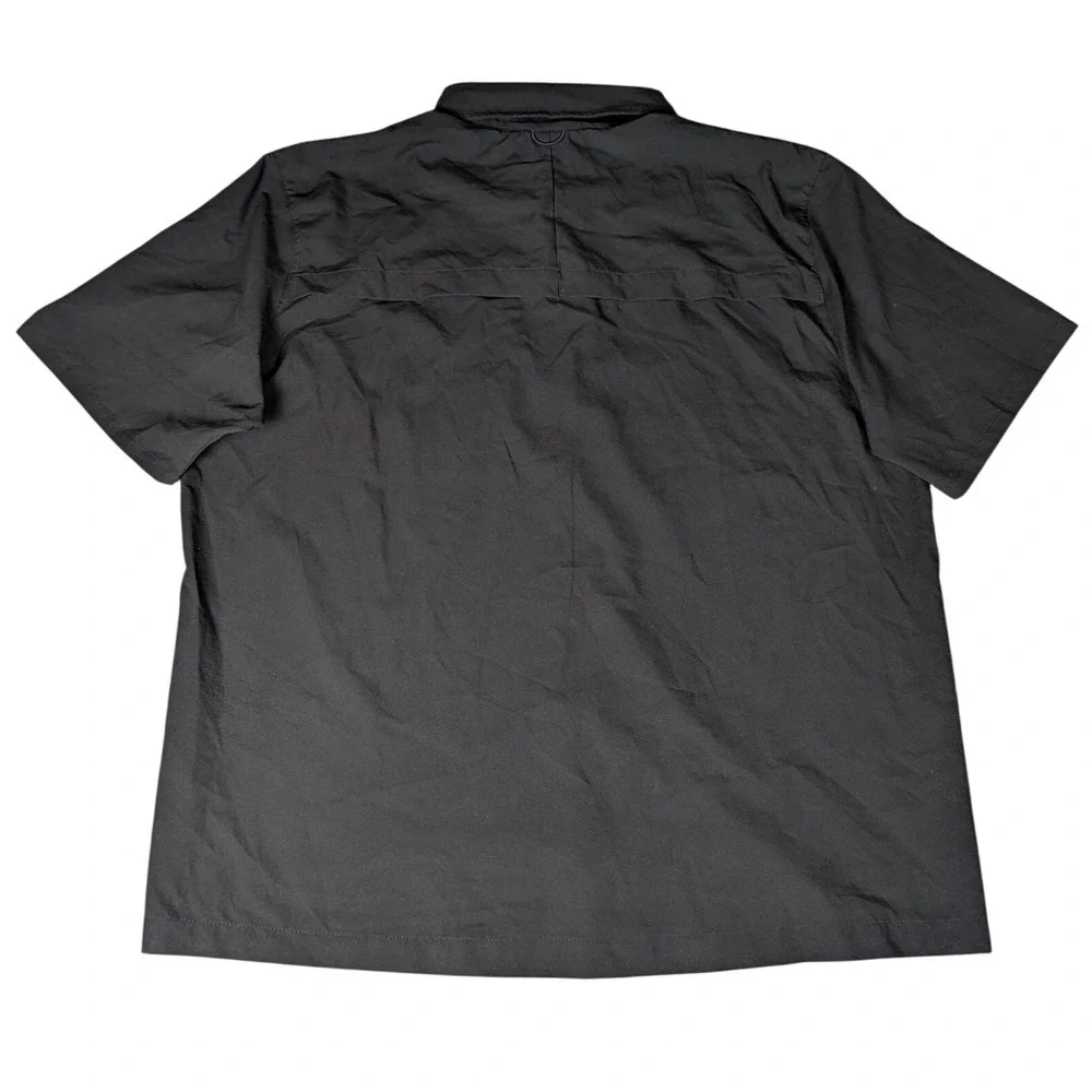 The North Face Mens Short Sleeve Button Up Shirt Black UPF 40+ Hiking Trail 5536